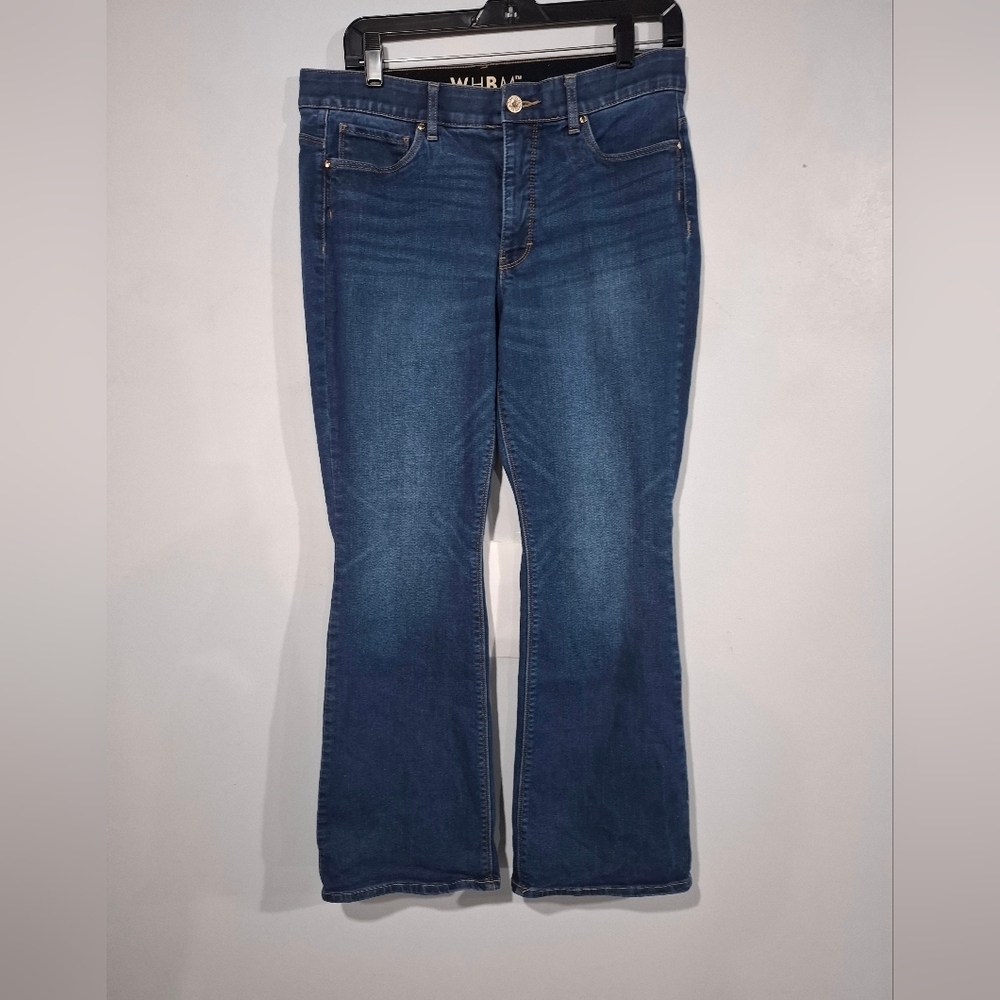 White House Black Market Skinny Flare 12's Dark Wash Womans Jeans
